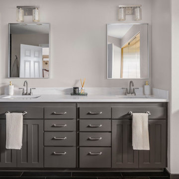 Beaverton Master Bathroom Addition Refinished Cabinets