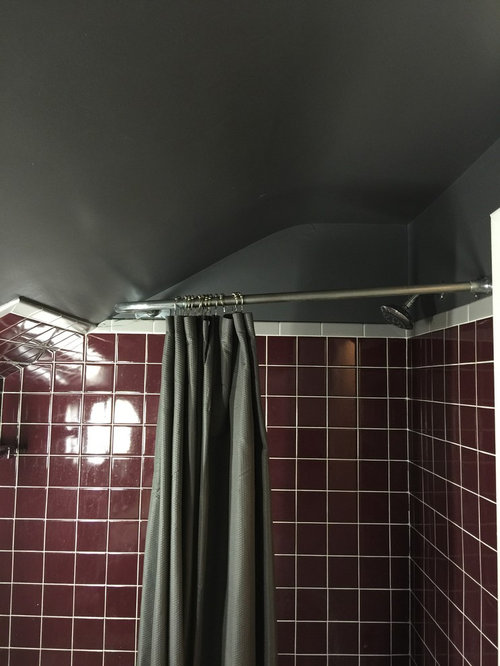 Shower Rod On Sloped Ceiling, Free Standing Shower Curtain Rail For Sloping Ceiling