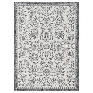 Safavieh Courtyard Cy8968-37612 Outdoor Rug, Gray and Black, 5'5"x7'7"