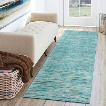 Dalyn Zion Accent Rug, Teal, 2'3"x7'6"