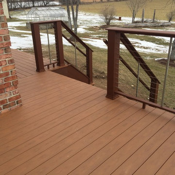 Oconomowoc Radius Timbertech deck with Azek cable railing system