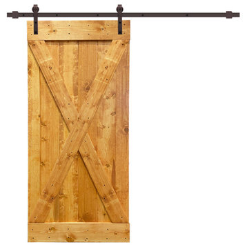 TMS X Series Barn Door With Sliding Hardware Kit, Colonial Maple, 38"x84"