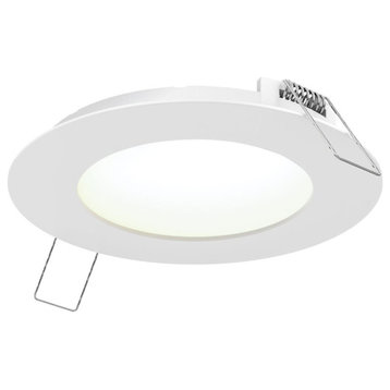 4 Inch Wet Rated LED Recessed Panel in 5-CCT, White, Round