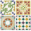 Set of 12 Coloured Decors and 4-Design Wall and Floor Tile, 1 sqm