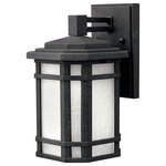 Hinkley - Hinkley Cherry Creek 1270VK Small Wall Mount Lantern, Vintage Black - Cherry Creek's modern take on the popular Arts & Crafts style has a timeless appeal. The cast aluminum construction is enhanced by the warmth of the finish and the vintage-looking white linen glass.