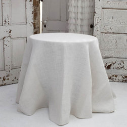 Solid Jute Ivory 30" Round Tablecloth - Tablecloths