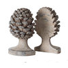 Pine Cone Bookends 6.5x5.5x8.5" Pair