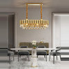Luxury Rectangle/Round Gold Crystal Chandelier For Kitchen, Living room, L35.4"