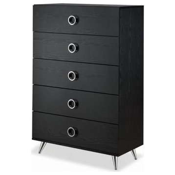 Chest with 5 Drawers, Black