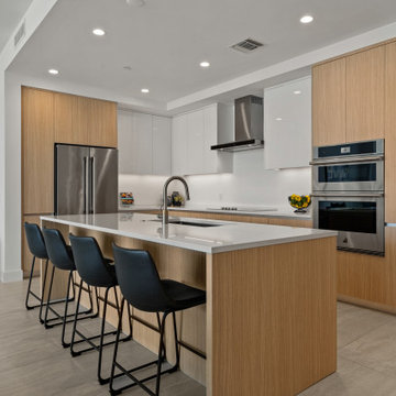 Modern Kitchen Island with Bar Seating — Quay Commons Sarasota