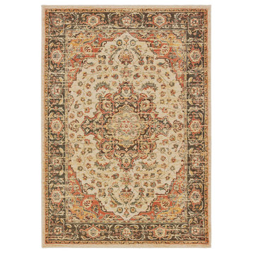 Oriental Weavers Sphinx Toscana 9551A Rug, Ivory/Orange, 9'10"x12'10"