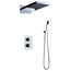 Modern Square Chrome-Plated Shower Head With Mixer Taps and Hand Shower