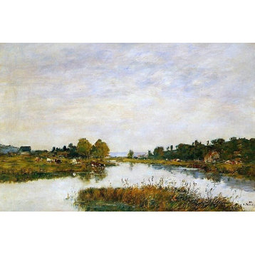 Eugene-Louis Boudin The Still River at Deauville Wall Decal Print