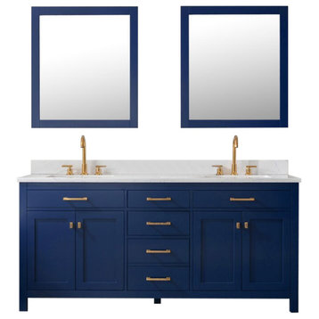 Jasper 72" Bathroom Vanity, Navy Blue