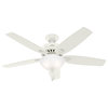 Hunter Fan Company Newsome Fresh White Ceiling Fan With Light, 52"