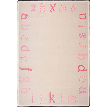 Kid Essentials, Infants And Toddlers Polka Dot Abc'S Rug, Pink, 3'10"X5'4"