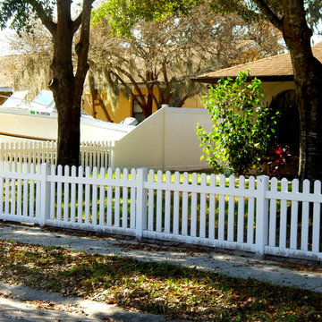 White Picket Fence with Privacy