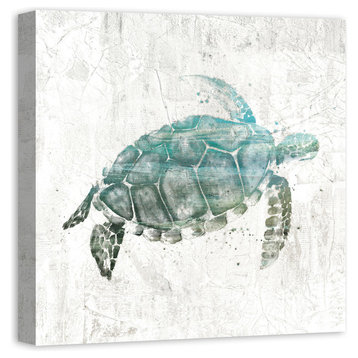 Turquoise Sea Turtle Canvas Wall Art, 24"x24"