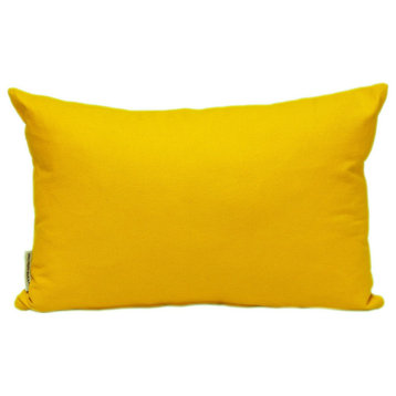 Parkland Collection Transitional Solid Yellow 18" x 12" Pillow