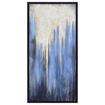 Snowy Drip 1 Textured Metallic Hand Painted Framed Wall Art by Martin Edwards