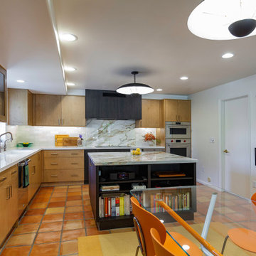 New kitchen layout provides functionality.