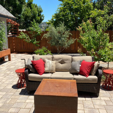 Natalie's backyard productive garden & outdoor dinning room