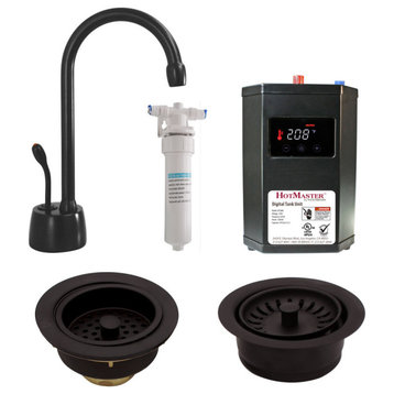 Instant Hot Water Dispenser, Digital Tank, Filter and Flanges, Matte Black