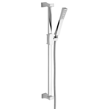 Chic Wand Hand Shower On Sliding Bar With Hose