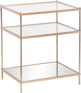 Knox Glam Mirrored Side Table - Warm Gold