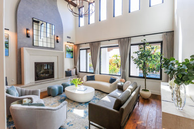 Transitional living room photo in San Diego