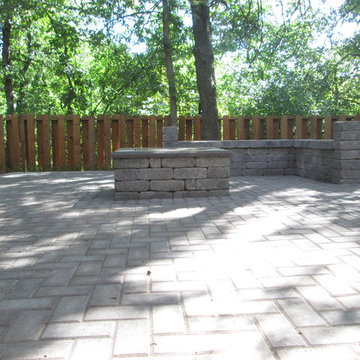 Paver Fire Pit and Sitting Wall