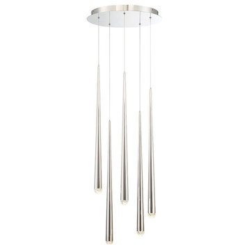 Modern Forms PD-41705R Cascade 5 Light 17"W LED Suspended Multi - Polished