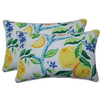 Lemon Tree Yellow Rectangular Throw Pillow Set of 2