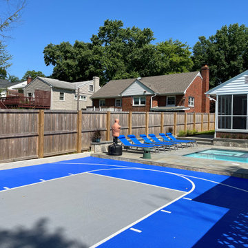 Pool, Basketball Court, and Retaining Wall in Silver Spring, MD