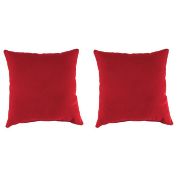 Set of two Outdoor Square Toss Pillows, Red color