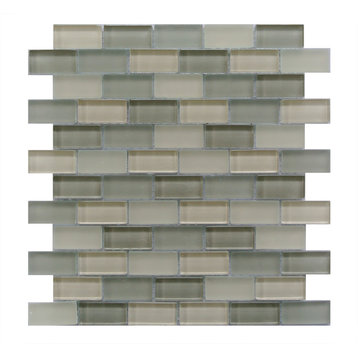 Free Flow 1 in x 2 in Glass Brick Mosaic in Oyster