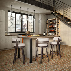 Russell Swivel Stool with Low Back by Amisco - Bar Stools And Counter Stools