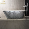 Victoria Modern Luxury Freestanding Black/Silver Bathtub
