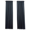 Solid Backtab Thermal Insulated Blackout Curtains - 1 Pair, Black, 95"