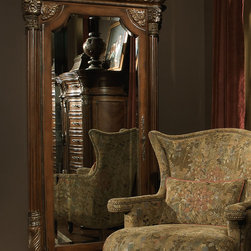AICO Furniture - Villa Valencia Accent Wall Mirror in Chestnut - 72062 - Fabric