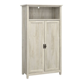 Pemberly Row Engineered Wood Multi-Purpose Storage Craft Armoire in Maple