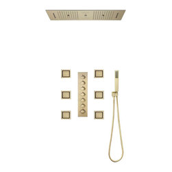 LED Mist Shower System With Hand Shower, Style D - Phone Control Light - Showerheads And Body Sprays