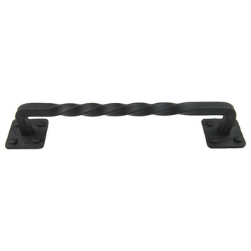 Farmhouse Twisted Wrought Iron Cabinet Pull 8" Hpf8, #3 Black