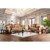 Furniture of America Rhodes Traditional Chenille Cushioned Loveseat in Tan
