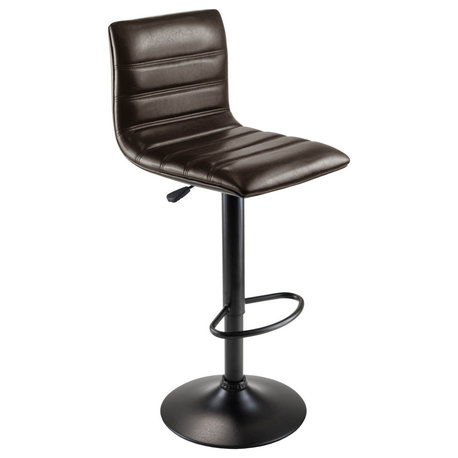 Ergode Holly Adjustable Swivel Stool, Black and Espresso