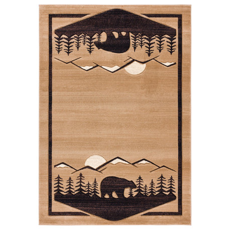 United Weavers Cottage Treetops Lodge Rug, Beige (2055-41226), 1'10"x2'8"