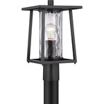 Quoizel - Quoizel LDG9009K Lodge 1 Light Outdoor Lantern in Mystic Black - The Lodge collection a simplistic design with unique glass features a look that's all its own. Its distinctive clear hammered glass is showcased by the simple framework which is highlighted with a Mystic Black finish.