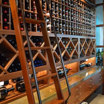 La Jolla, San Diego California Custom Wine Cellar Design Contemporary Mahogany