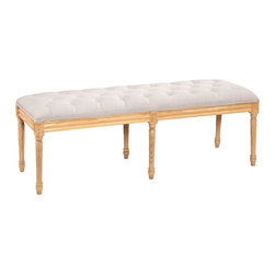 Aurora Natural wood Bench - Upholstered Benches