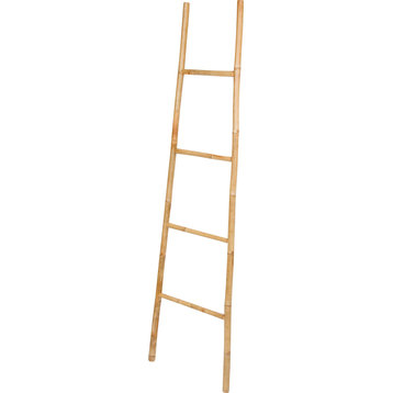 Bamboo Bath Towel Ladder Rack - Natural Color 72"
